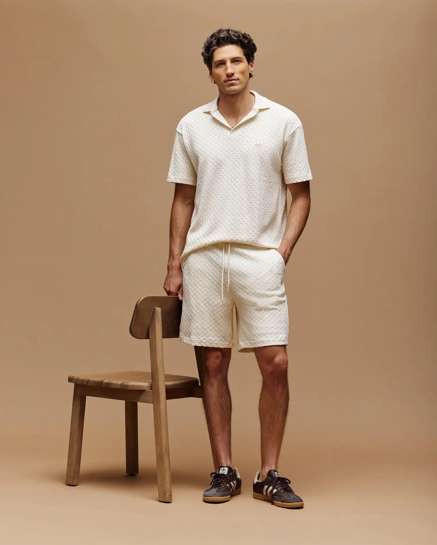 MENS KAIRO JOHNNY COLLAR CROCHET POLO - MT0100100 Male Product Image
