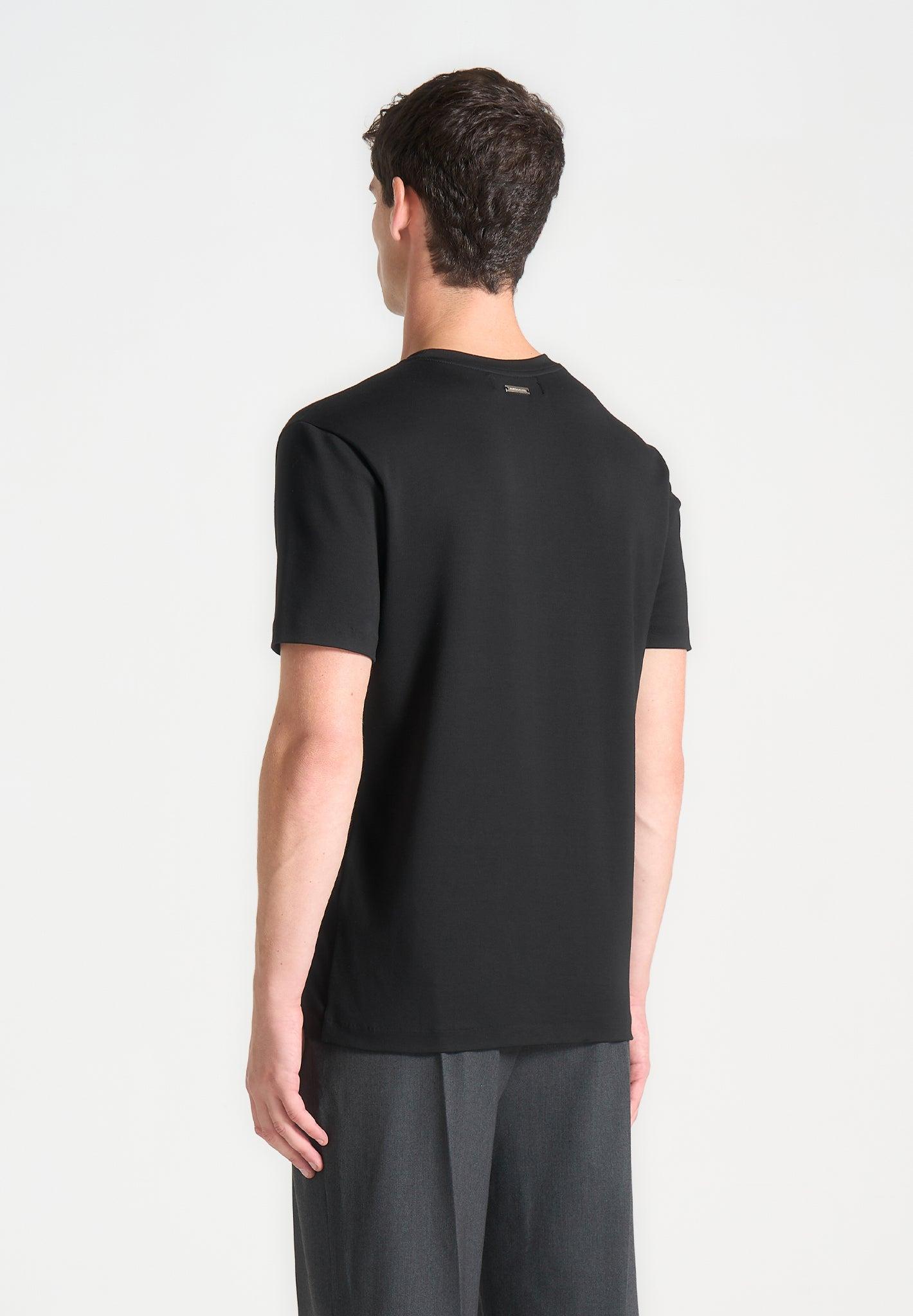 Éternel Regular Fit Cotton T-Shirt with Pintuck - Black Male Product Image