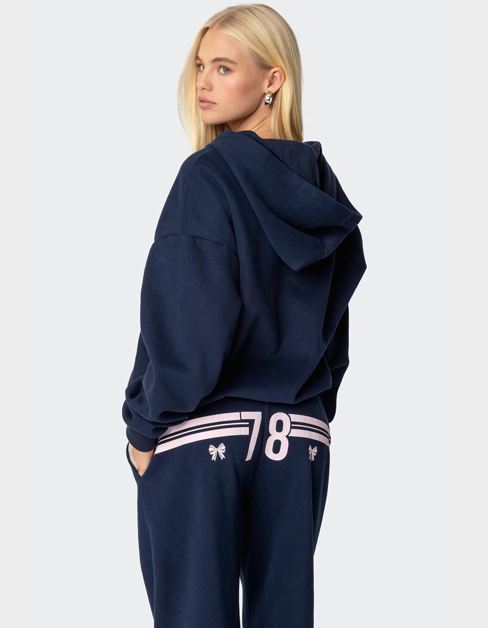 EDIKTED 78 Bow Zip Up Hoodie Product Image