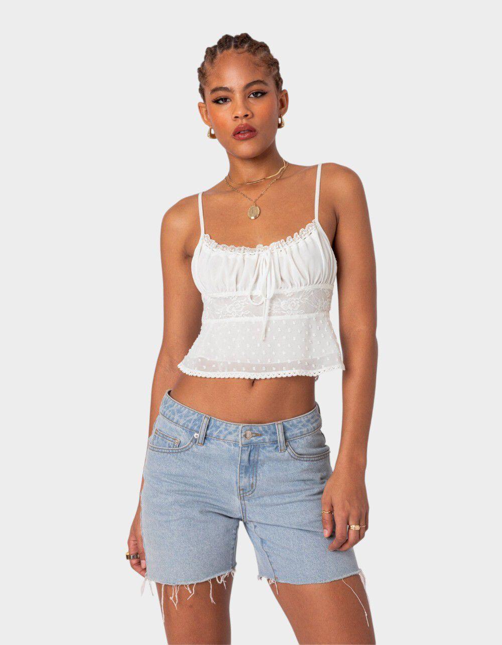 EDIKTED Wendy Tie Back Lacey Top Product Image