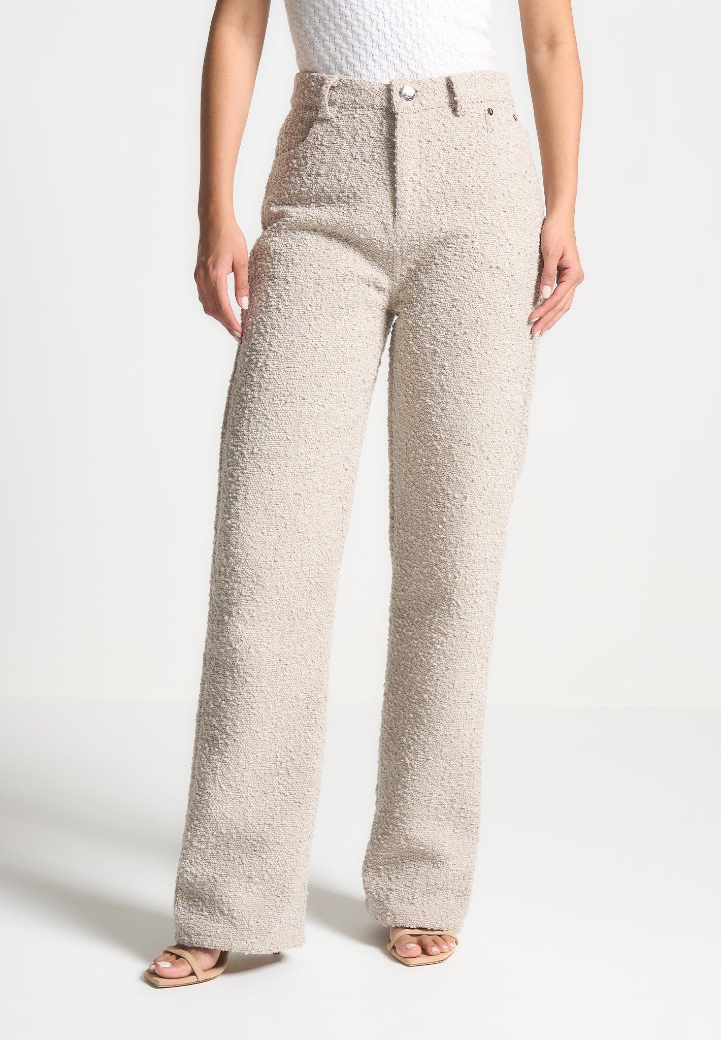 Catherine - Cropped Boucle Jacket - Beige Female Product Image