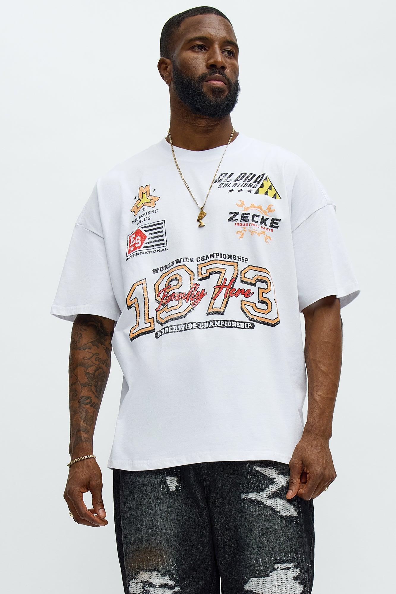 NYC Track Oversized Short Sleeve Tee - White Product Image