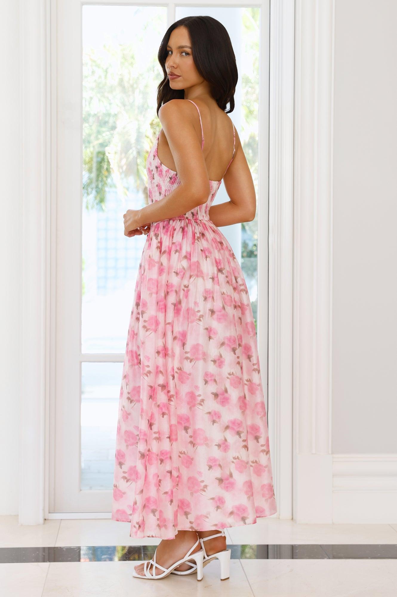 Flora Fields Maxi Dress Pink Product Image