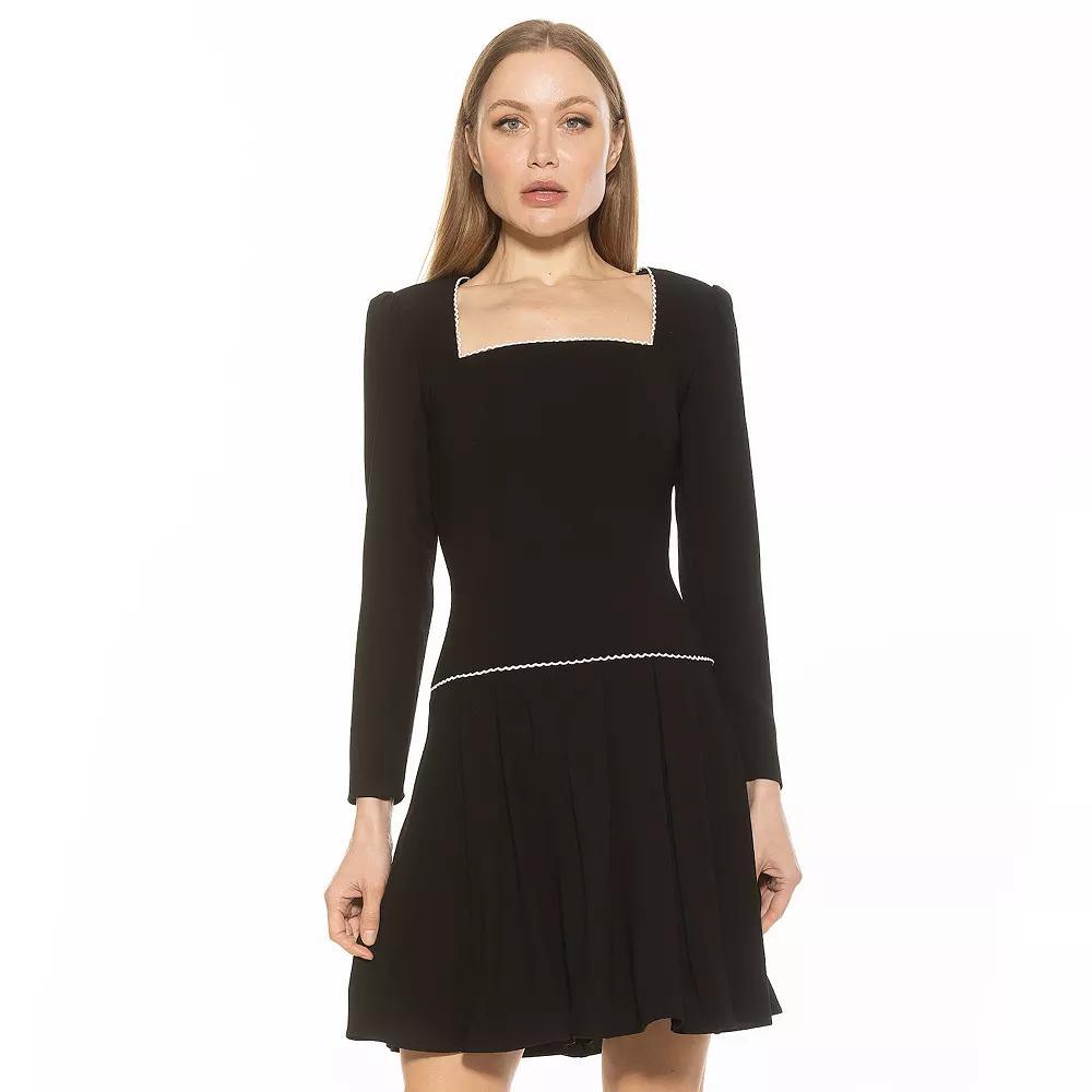 Women's ALEXIA ADMOR Ashanti Puff Sleeve Mini Dress, Size: 4, Black Product Image
