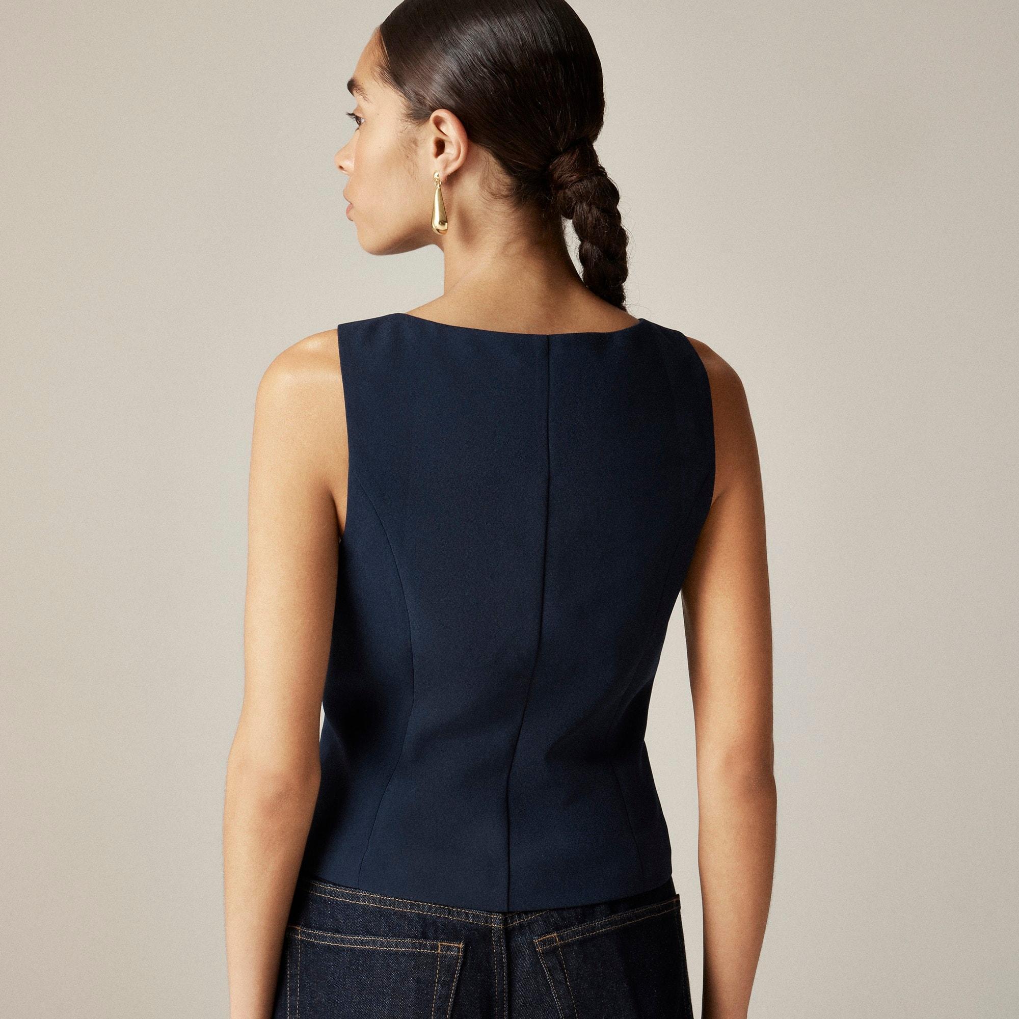 Scoopneck vest in drapey crepe Product Image