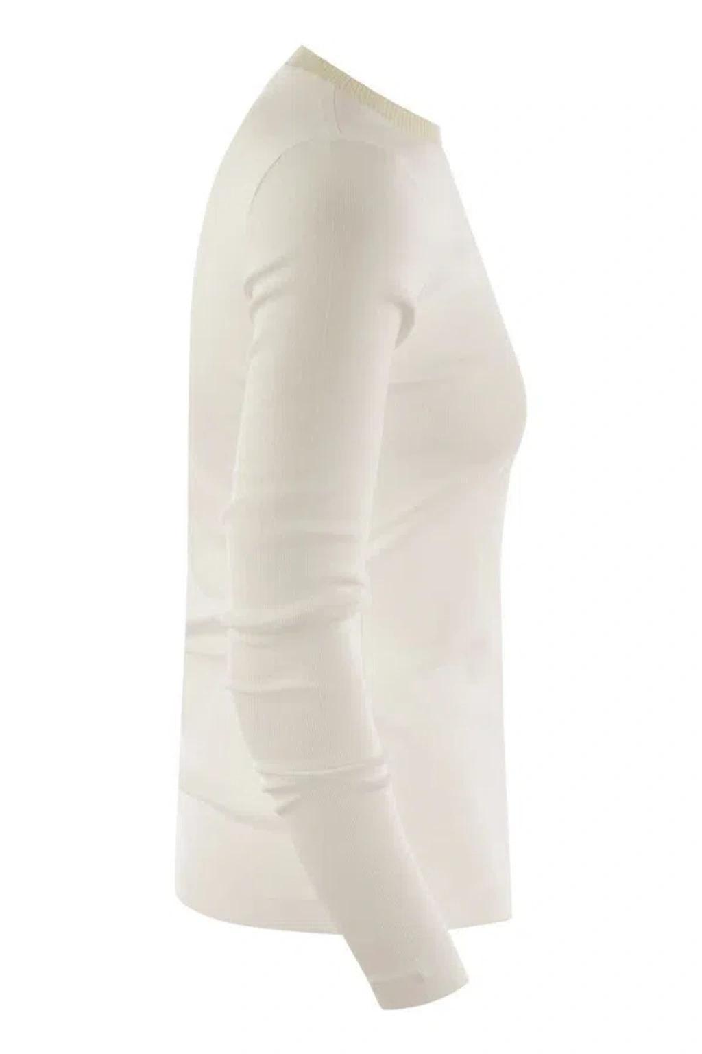 FABIANA FILIPPI Long-sleeved T-shirt In Jersey In White Product Image