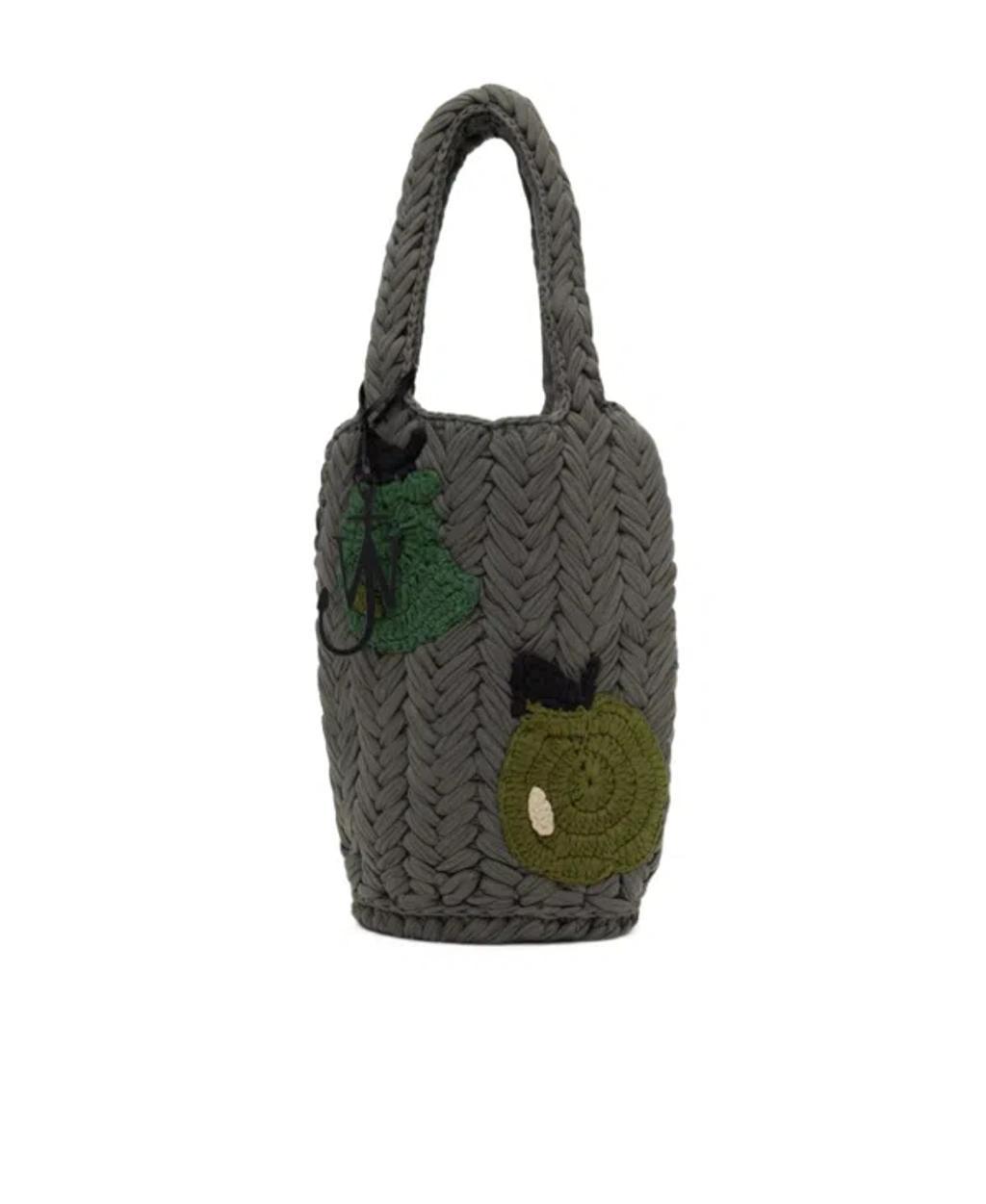 JW ANDERSON Knitted Apple Motif Braided Todd Bag In Black Product Image