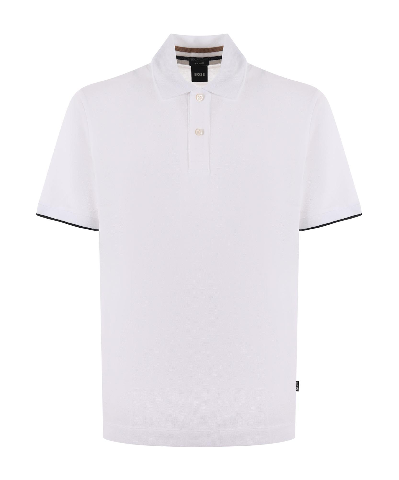 HUGO BOSS Short-sleeve Cotton Polo Shirt In White Product Image