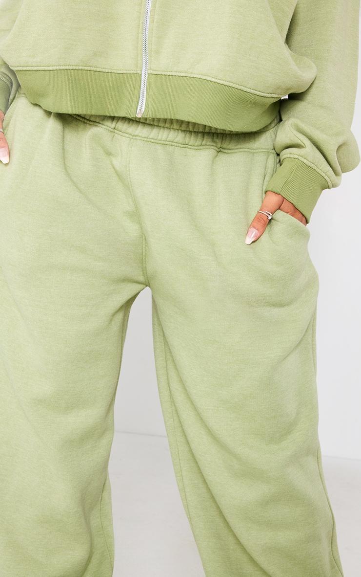 PRETTYLITTLETHING Shape Khaki Washed Wide Leg Sweatpants Product Image