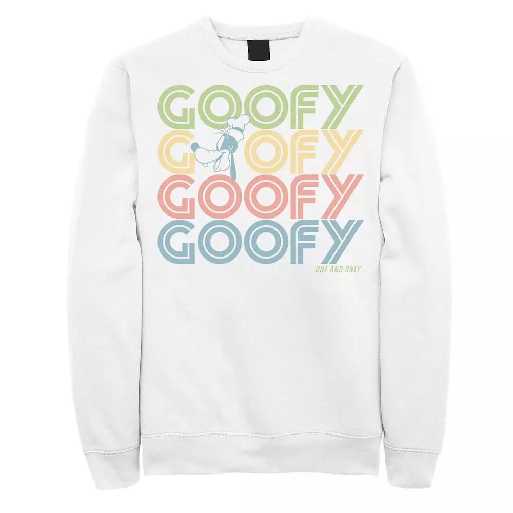 Disney's Goofy Head Portrait Name Stack Men's Sweatshirt, Size: Small, White Product Image
