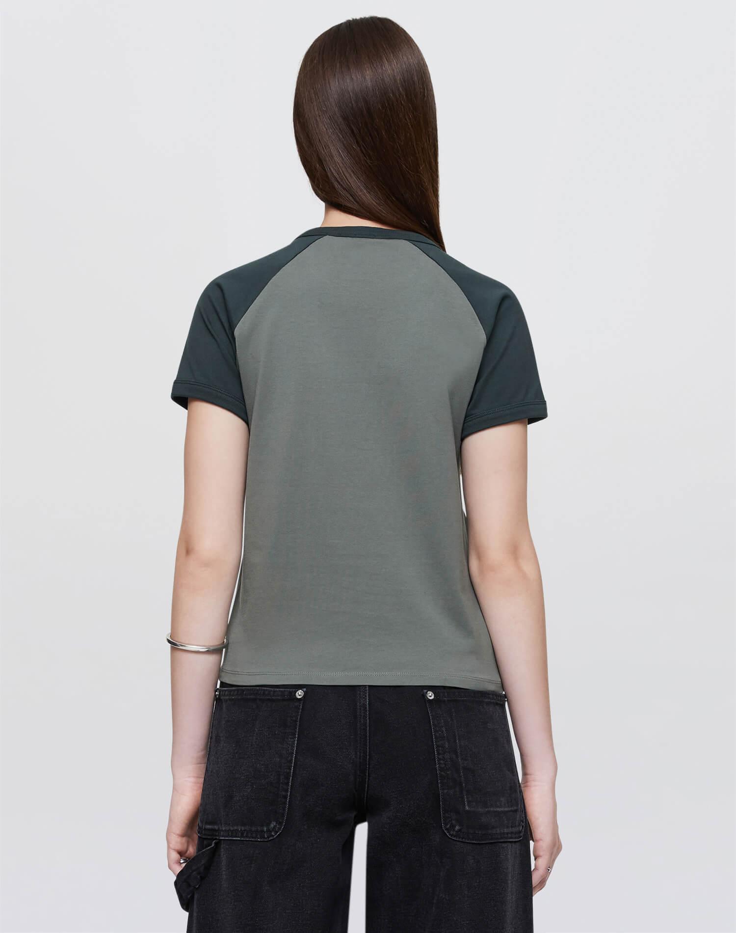 Hanes Raglan Baseball Tee - Juniper Mix Product Image