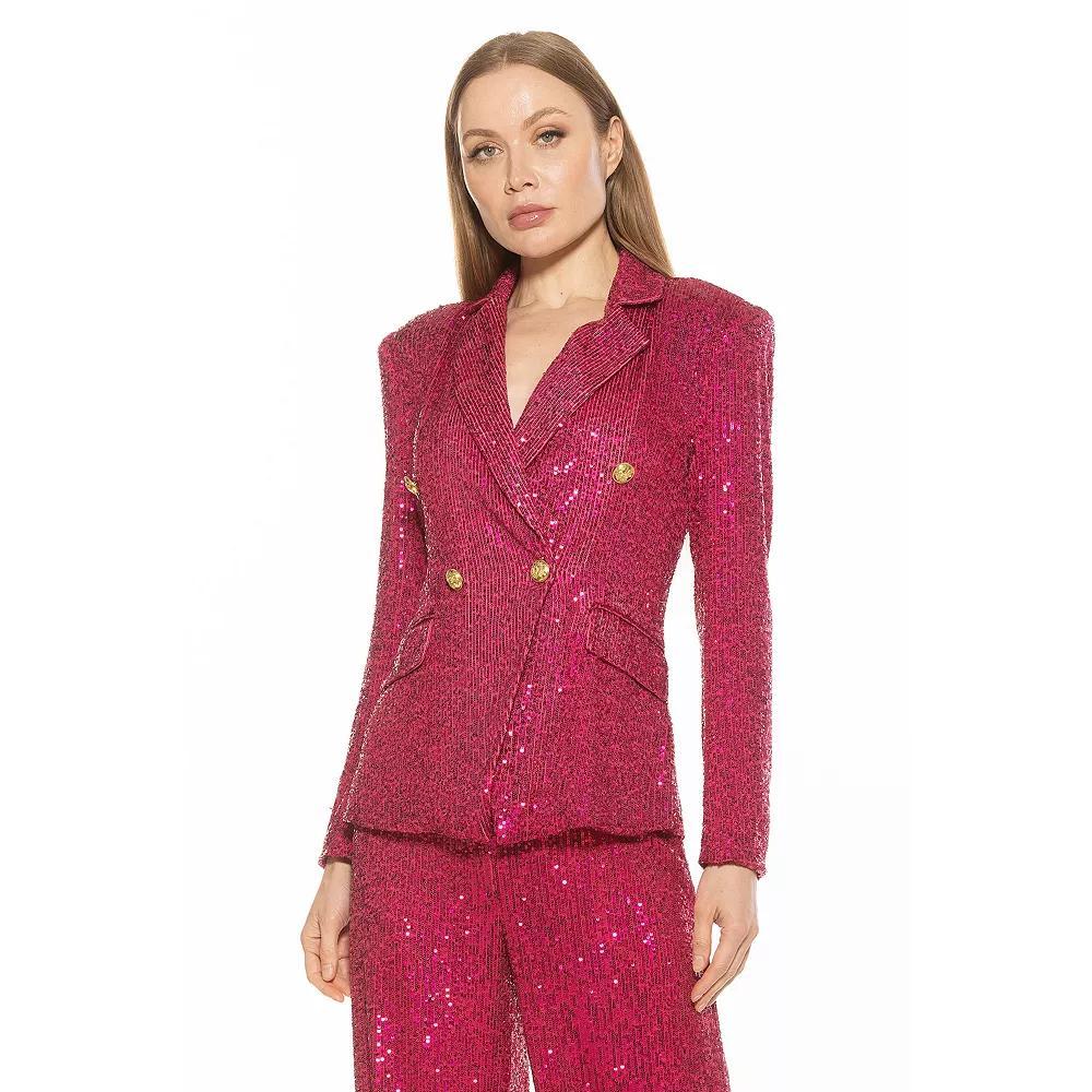 Women's ALEXIA ADMOR Abbi Longline Double Breasted Jacket, Size: 8, Red Product Image