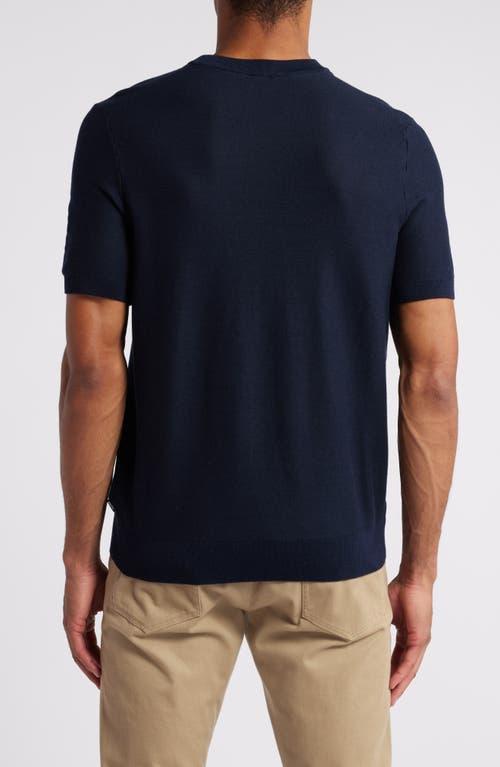 HUGO BOSS Linen-blend Regular-fit Sweater With Accent Tipping In Dark Blue Product Image