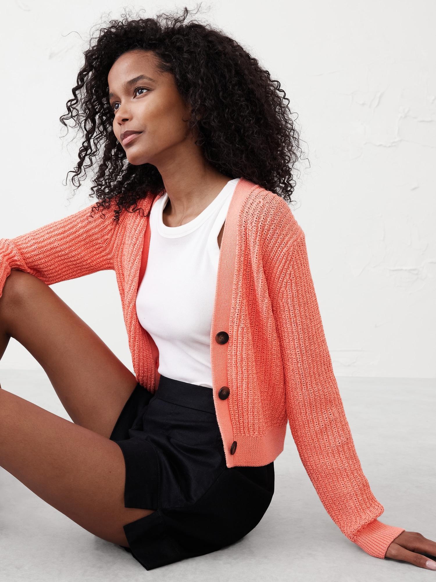 Cropped Textured Cardigan Sweater Product Image