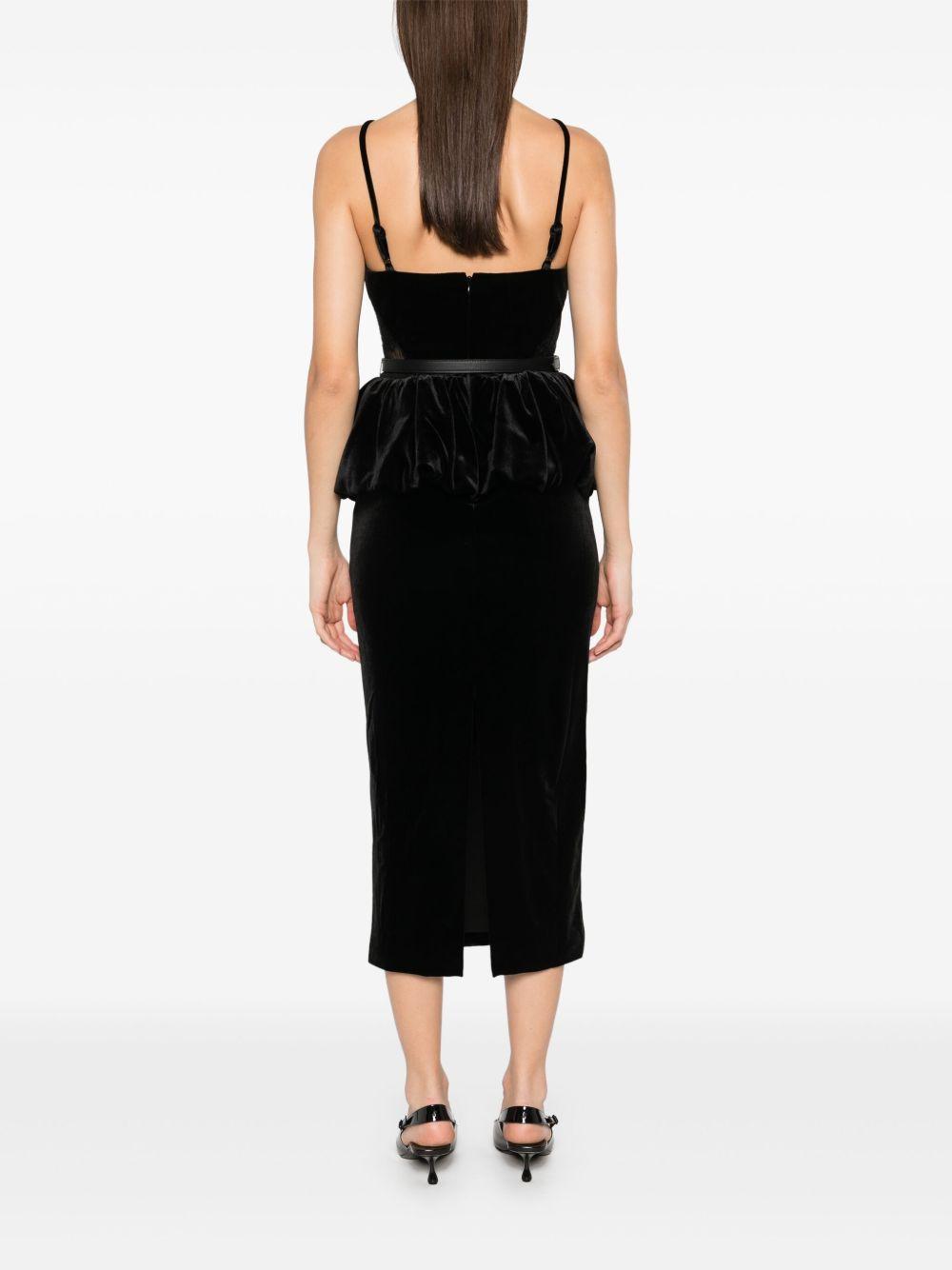 velvet peplum midi dress Product Image