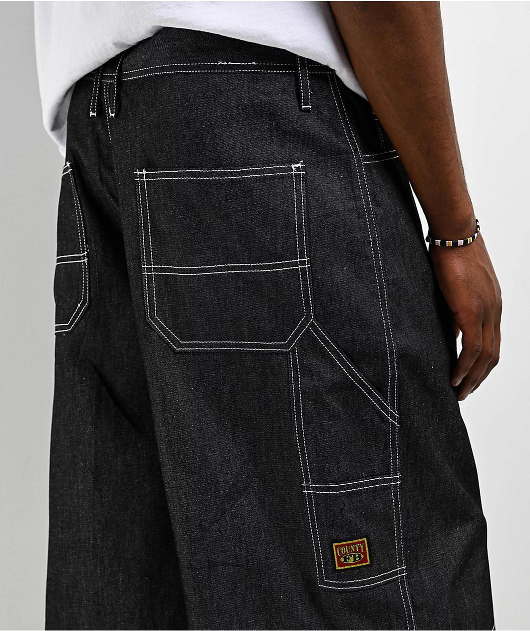FB County Hard Denim Black Utility Shorts Product Image