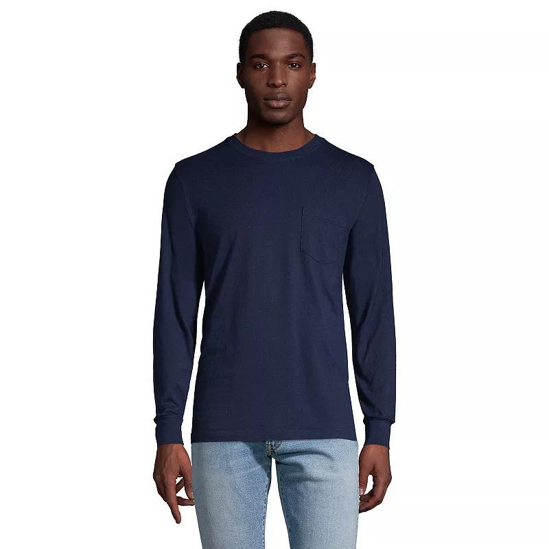 Big & Tall Lands' End Super-T Pocket Tee, Men's, Size: 3XL Tall, Radiant Blue Product Image