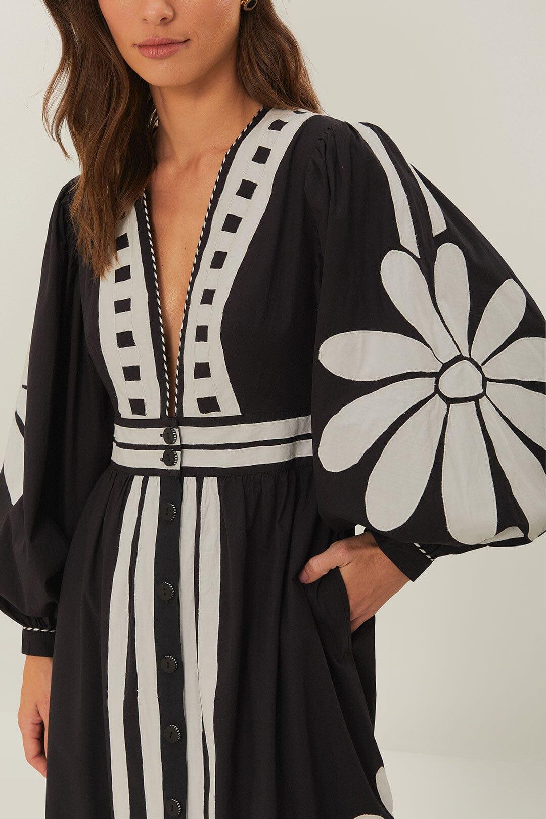 Black Nature Buttoned Maxi Dress Product Image