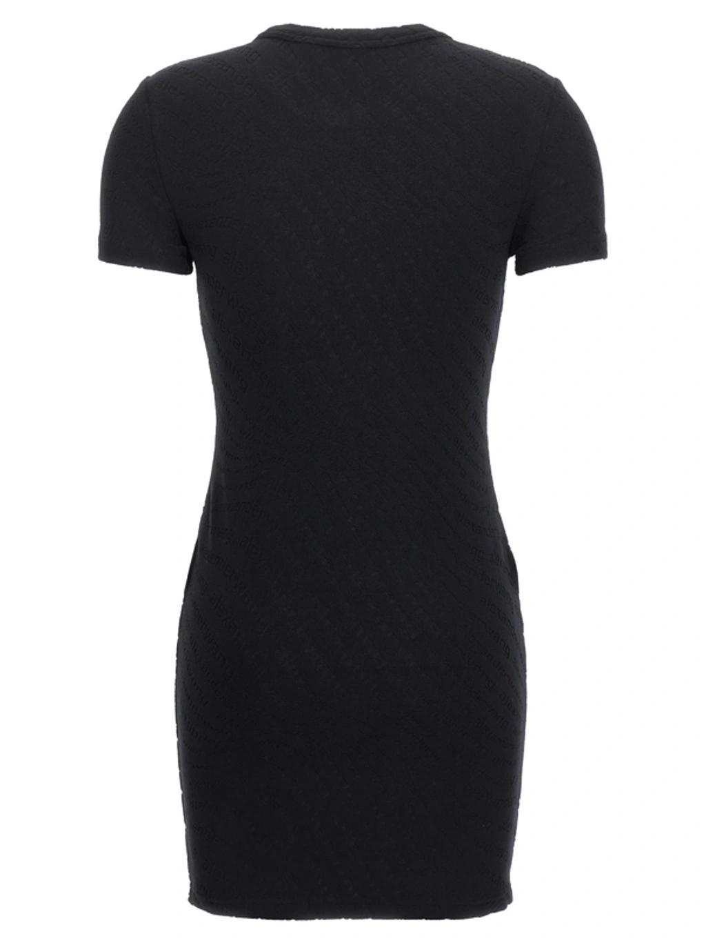 ALEXANDER WANG T Logo Dress Dresses In Black Product Image