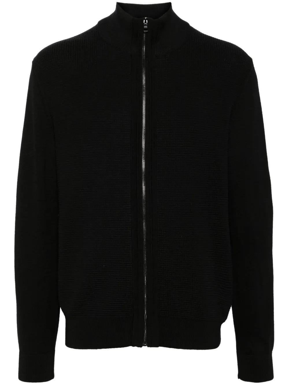 HUGO BOSS Daveto Zipped Cardigan In Blue Product Image