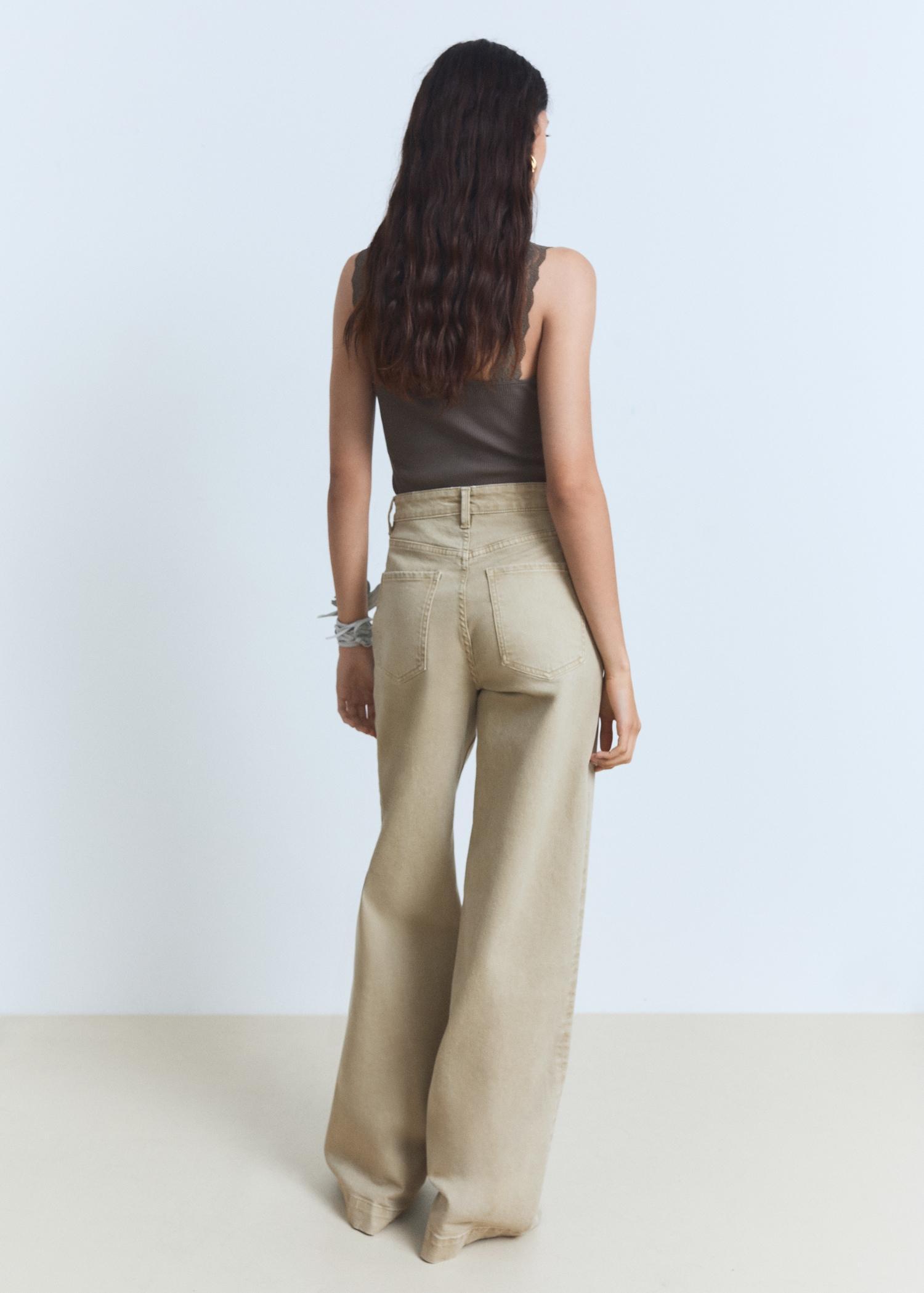 Wide-leg high-waist full-length jeans - Women | MANGO USA Product Image