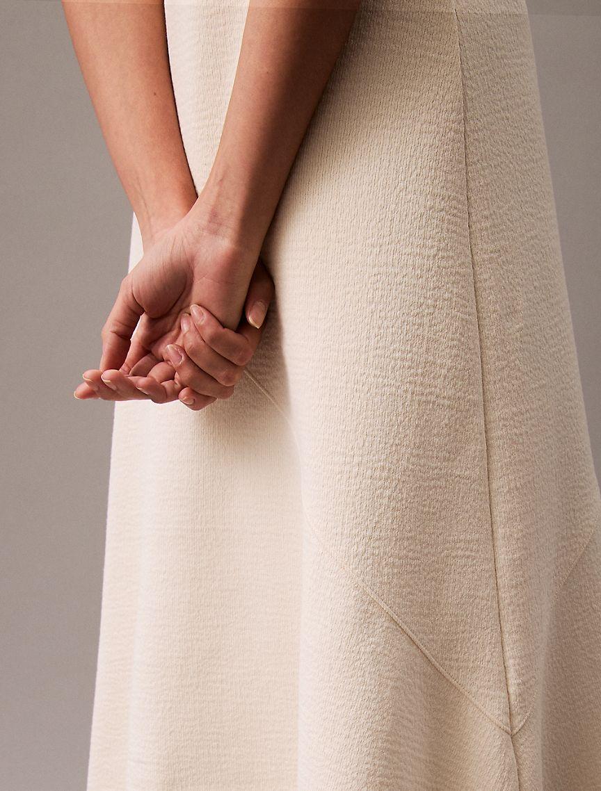 Calvin Klein Women's Textured Terry Midi Dress - White - L Product Image