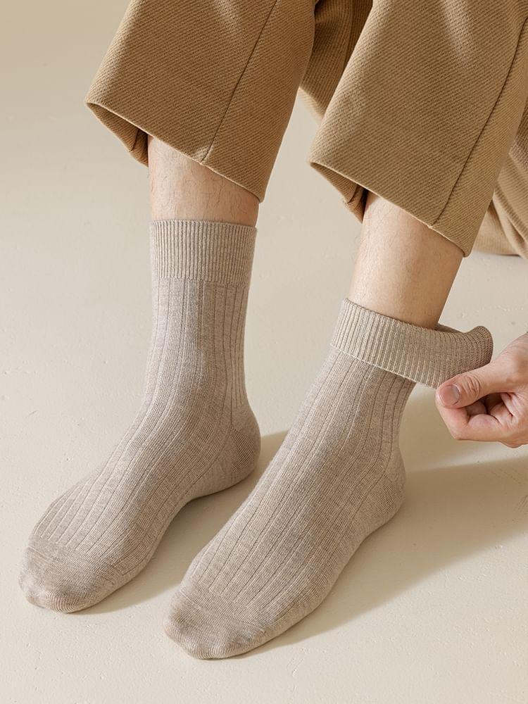 Plain Ribbed Socks / Set Product Image