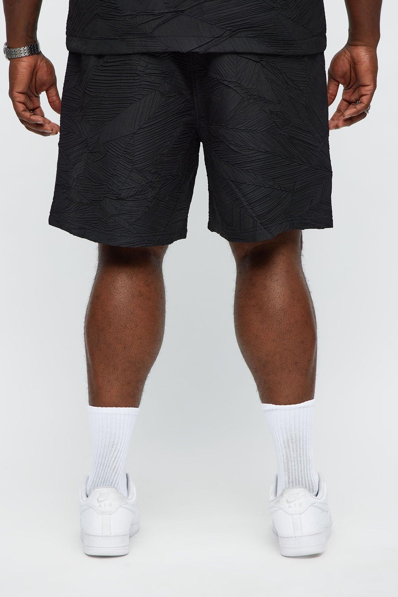 Ponce Textured Relaxed Shorts - Black Product Image