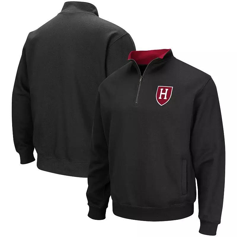 Men's Colosseum Black Harvard Crimson Tortugas Team Logo Quarter-Zip Jacket, Size: 3XL, Har Black Product Image