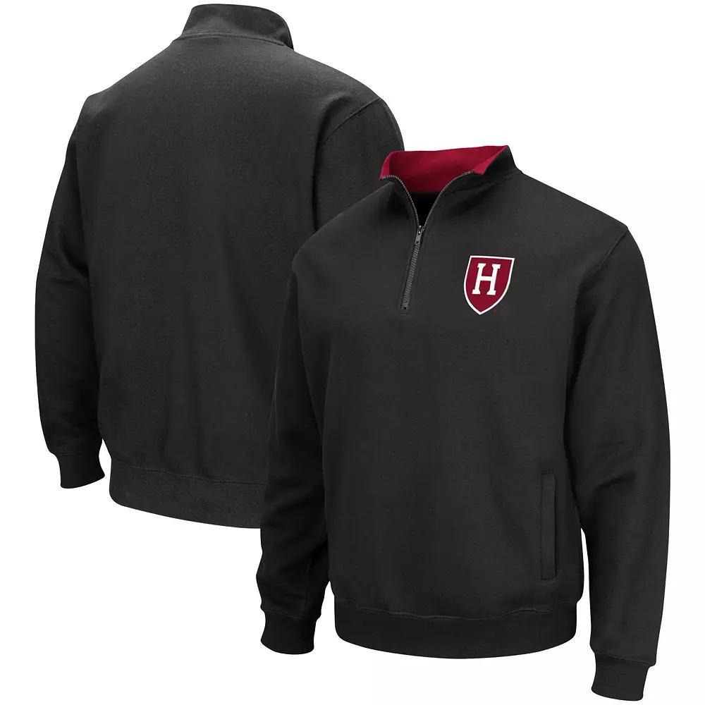 Men's Colosseum Black Harvard Crimson Tortugas Team Logo Quarter-Zip Jacket, Size: 3XL, Har Black Product Image