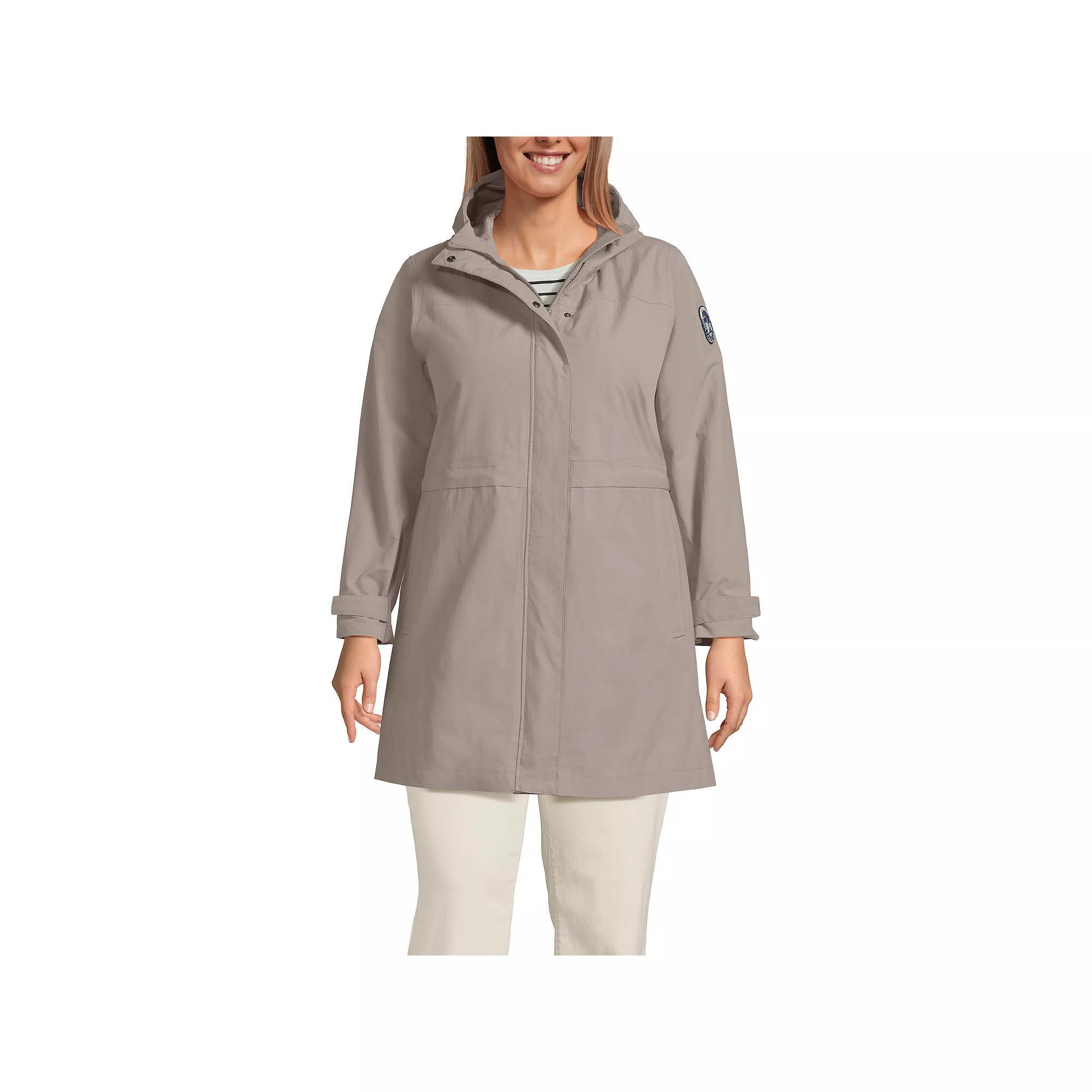 Plus Size Lands' End Squall Hooded Waterproof Raincoat, Women's, Size: 1XL, Deep  Blue Product Image
