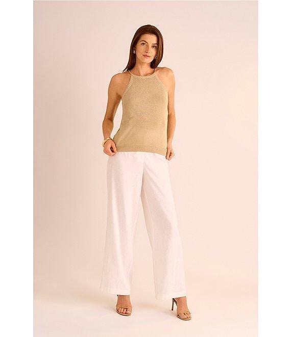 Vince Camuto Knit Halter Tie Neck Tassel Tank Product Image