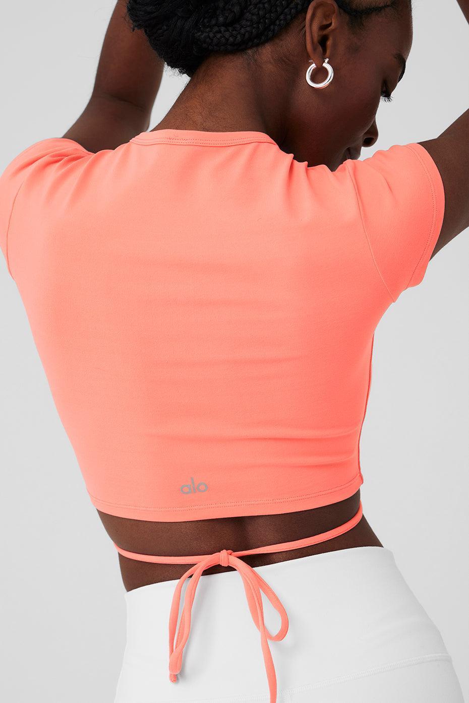 Airbrush Criss Cross Short Sleeve - Candy Orange Product Image