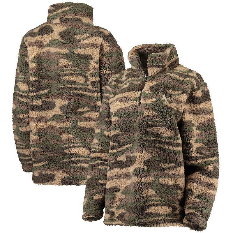 Women's G-III 4Her by Carl Banks Camo New York Yankees Sherpa Quarter-Zip Jacket, Size: Medium, Green Product Image