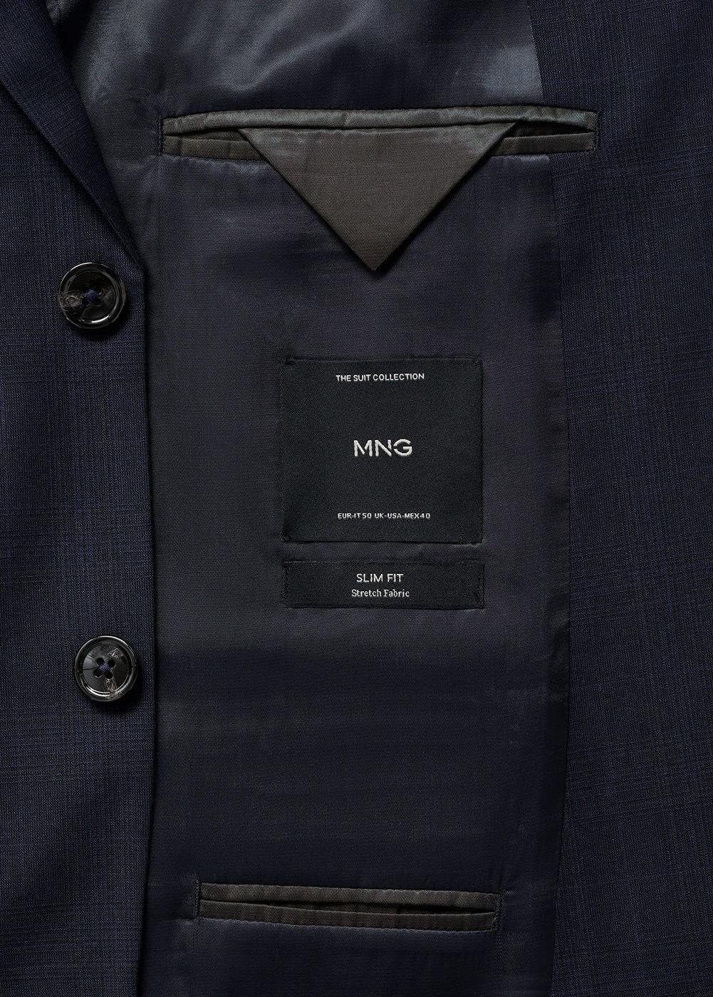 Stretch-fabric slim-fit suit blazer - Men | MANGO USA Product Image