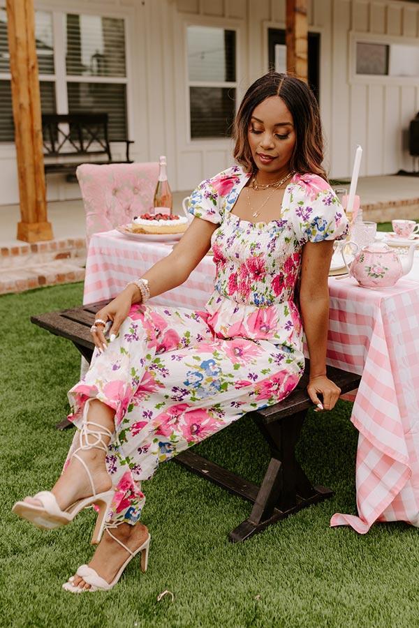 Greek Dreaming Smocked Jumpsuit Product Image