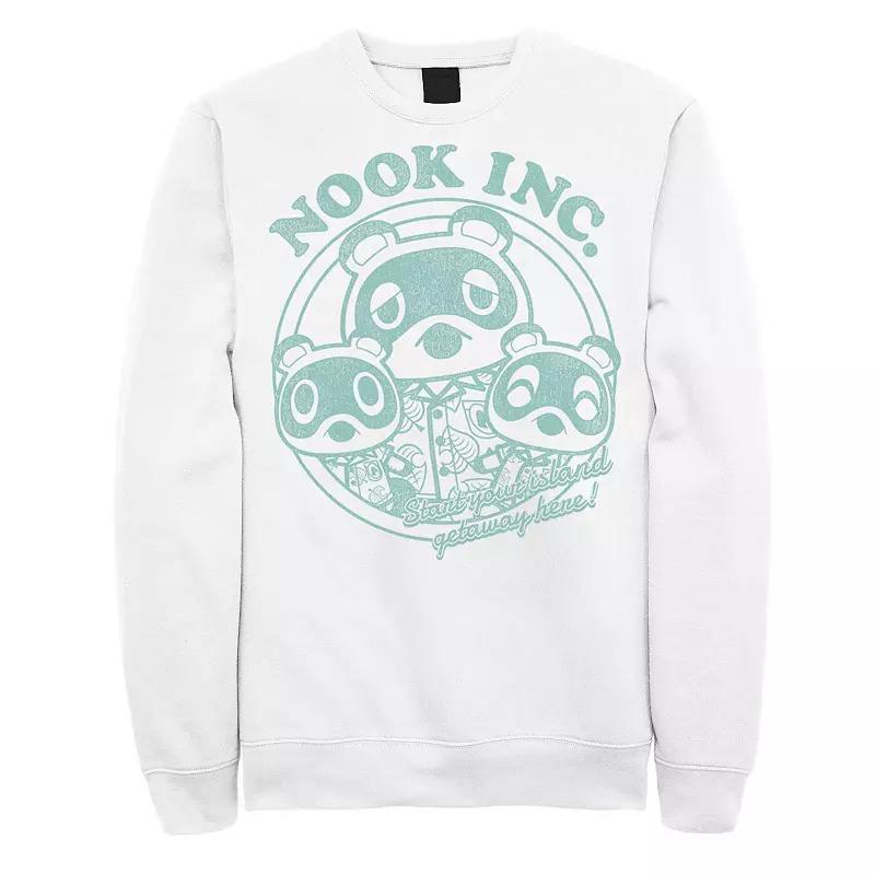 Men's Animal Crossing: New Horizons Nook Inc.Island Getaway Sweatshirt, Size: Medium, White Product Image