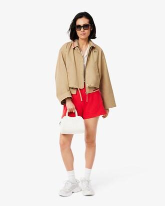 Oversized Polo Collar Twill Jacket Product Image