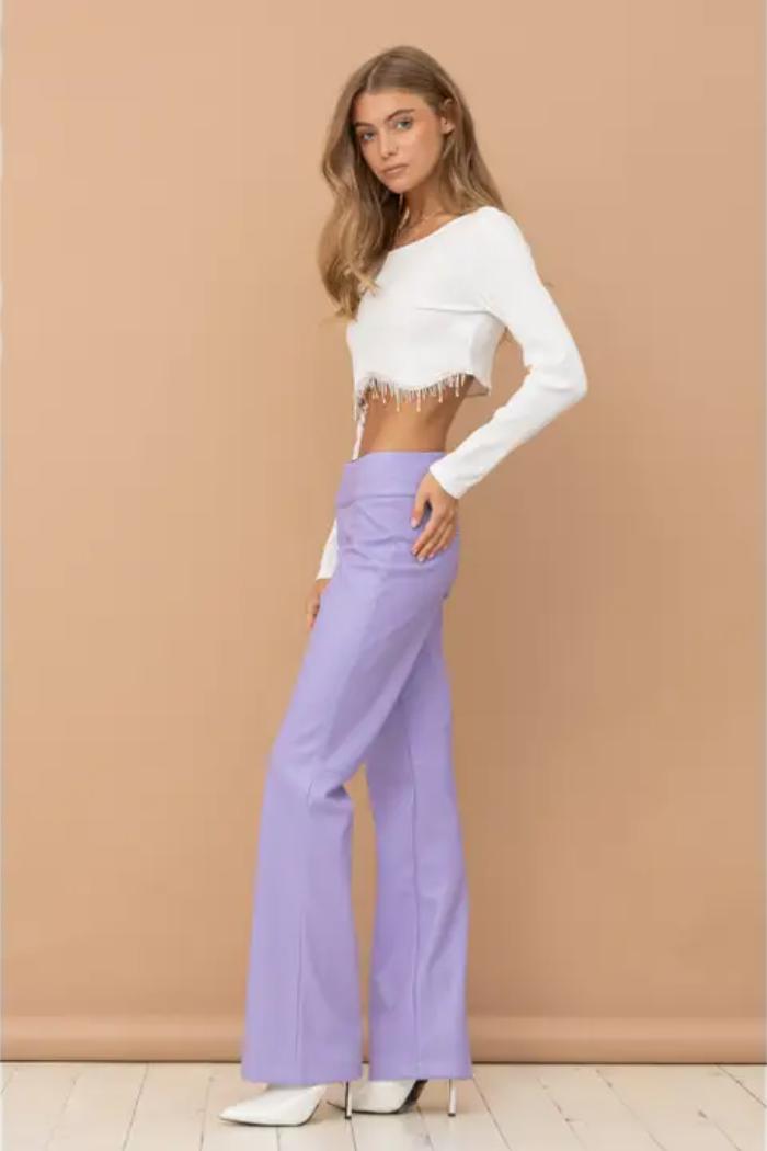 Ribbed Crop Rhinestone Fringe Top Product Image
