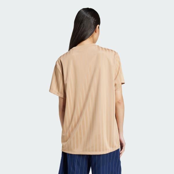 adidas Linear Graphic Boyfriend Tee Off White 2XS Womens Product Image