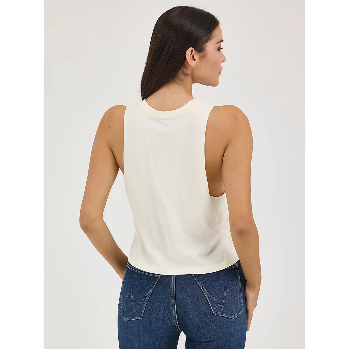 Women's Wrangler Festival Crop Graphic Tank in Antique White Product Image