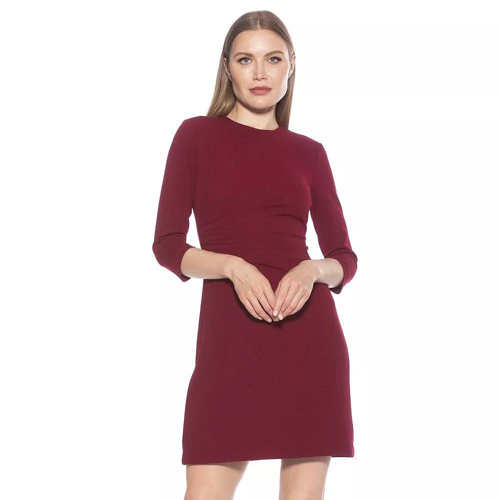 Women's ALEXIA ADMOR Cristal Crewneck Pleated Dress, Size: XL, Red Product Image