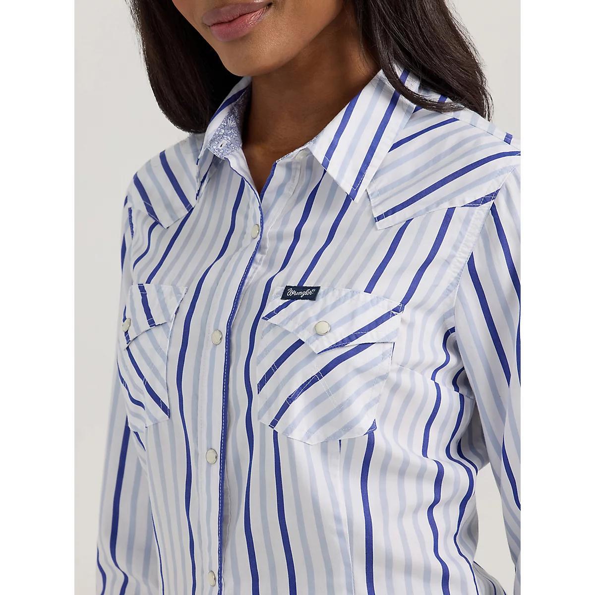 Women's Wrangler All Occasion Western Snap Shirt Stripe Product Image