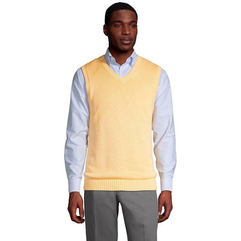 Men's Lands' End Cotton Modal Sweater Vest, Size: Large, Red Product Image