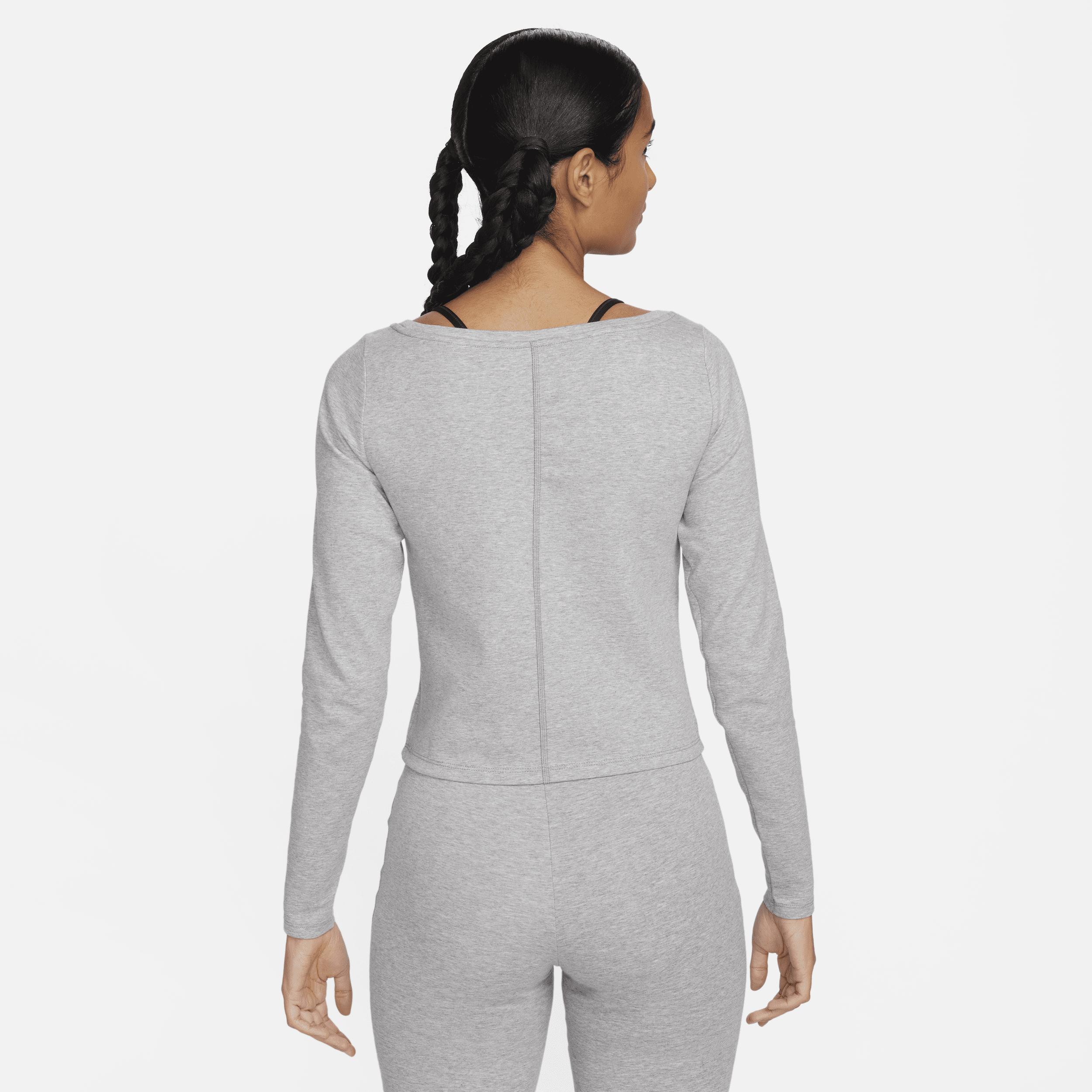 Nike Womens NSW Air Long Sleeve Top - White/Gray Product Image
