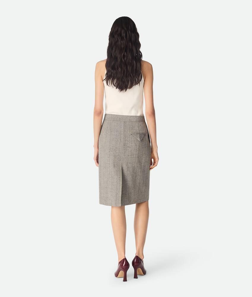 Women's Viscose And Silk Skirt in Brown/white/blue Product Image
