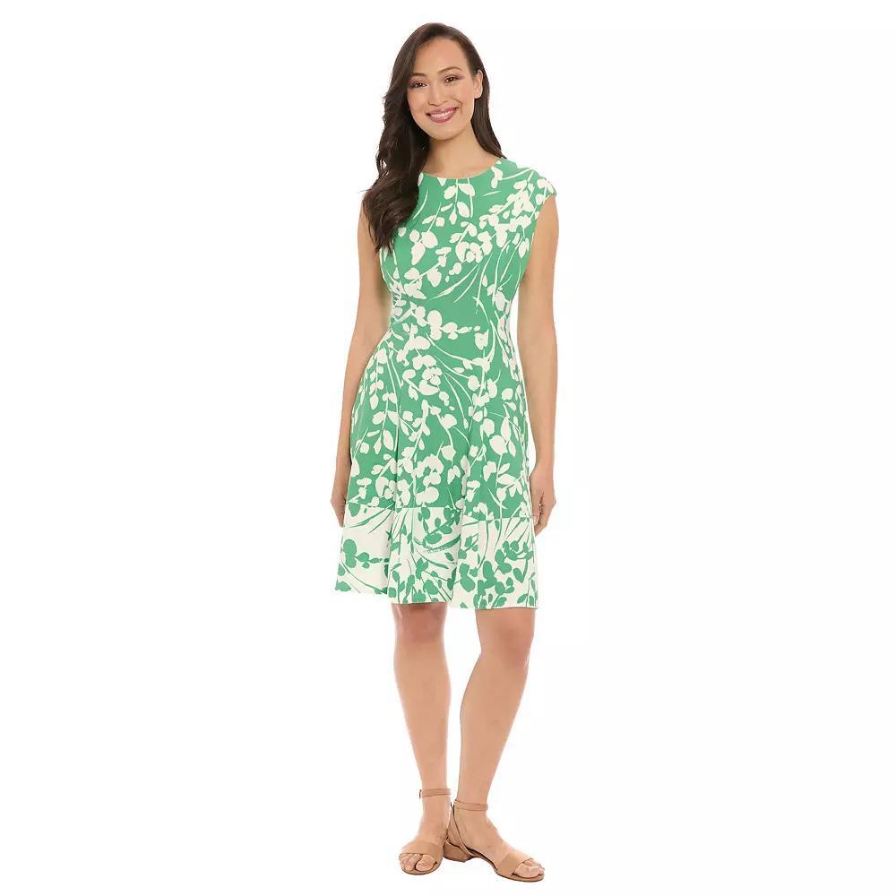 Womens London Times Cap Sleeve Fit & Flare Dress Product Image