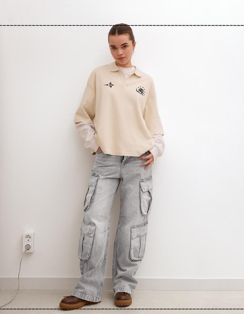 Multi-pocket cargo jeans Product Image