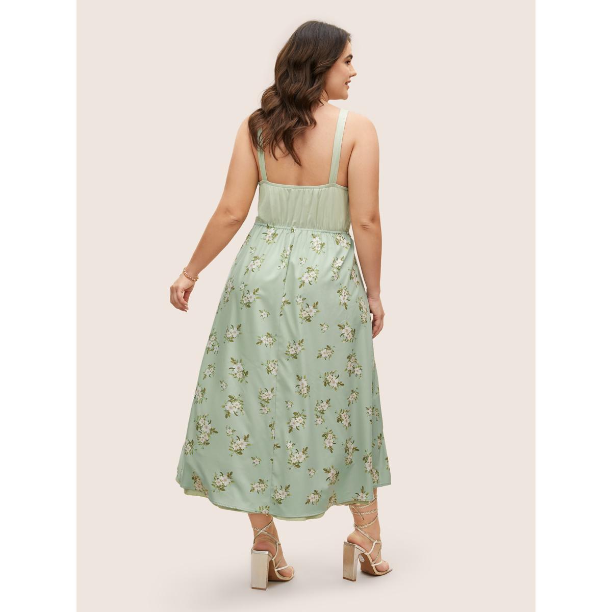 Plus Size Everywhere Dress - Floral Patchwork Sleeveless Dress Palemauve Women Elegant Non Sleeveless Curvy BloomChic 10/M Product Image