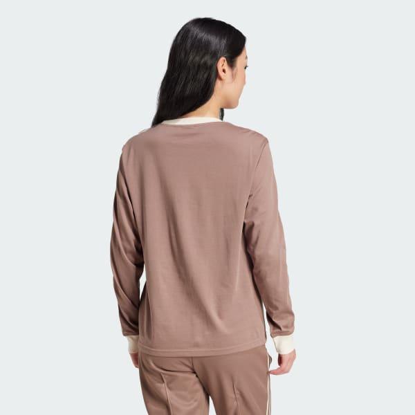 adidas Adicolor 3-Stripes Regular Long Sleeve Tee Black S Womens Product Image